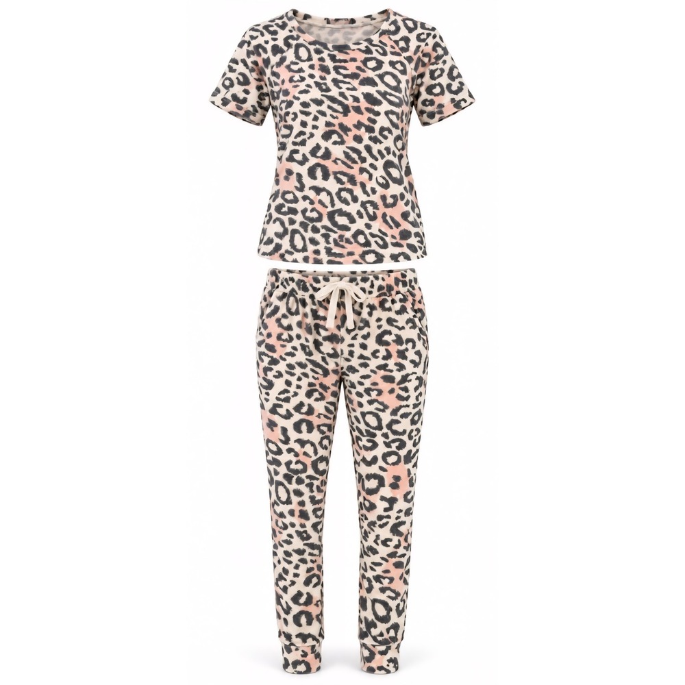Lark + Grey Leopard Print 2-Piece Pajama Set | New With Tags